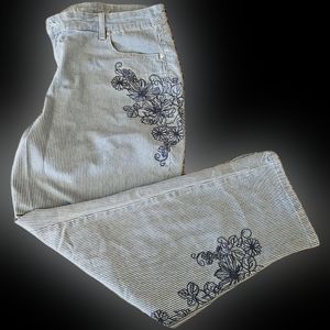 Style & Co stripped pants blue & white